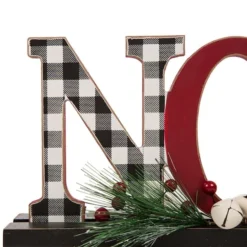 Glitzhome® Christmas Plaid Joy & Noel Table Décor Set -Northlight Sale Store D479426S 7