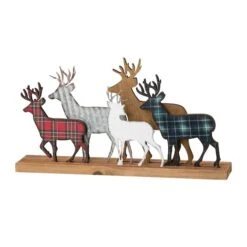 Glitzhome® 18" Galvanized Metal & Wooden Reindeer Table Décor