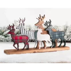 Glitzhome® 18" Galvanized Metal & Wooden Reindeer Table Décor -Northlight Sale Store D479428S 3