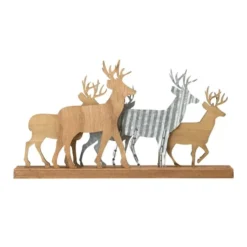 Glitzhome® 18" Galvanized Metal & Wooden Reindeer Table Décor -Northlight Sale Store D479428S 7