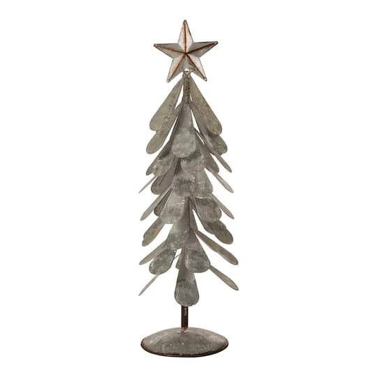 Glitzhome® Galvanized Metal Christmas Tree Table Décor Set 5 Glitzhome® Galvanized Metal Christmas Tree Table Décor Set - Image 5