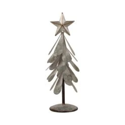 Glitzhome® Galvanized Metal Christmas Tree Table Décor Set 11 Glitzhome® Galvanized Metal Christmas Tree Table Décor Set -Northlight Sale Store D479432S 5