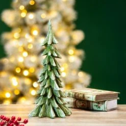 Glitzhome® 14.75" Green Christmas Tree Table Décor -Northlight Sale Store D479434S 2