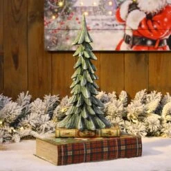 Glitzhome® 14.75" Green Christmas Tree Table Décor -Northlight Sale Store D479434S 3