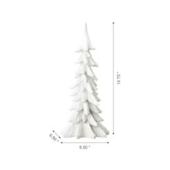 Glitzhome® 14.75" White Christmas Tree Table Décor 13 Glitzhome® 14.75" White Christmas Tree Table Décor -Northlight Sale Store D479436S 5