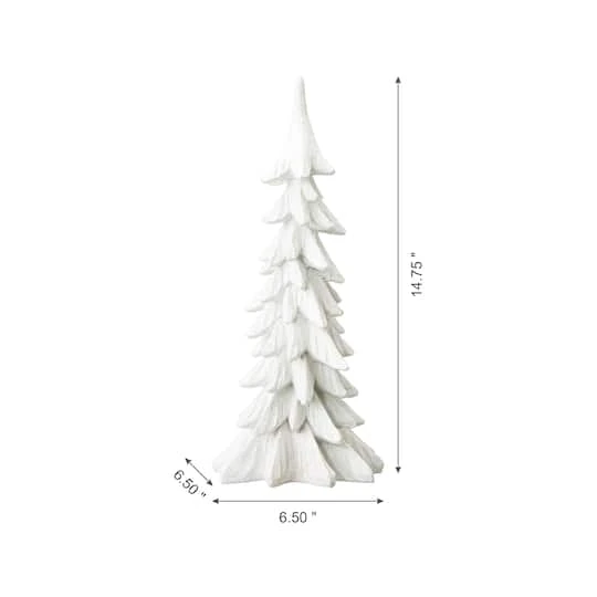 Glitzhome® 14.75" White Christmas Tree Table Décor 6 Glitzhome® 14.75" White Christmas Tree Table Décor - Image 6