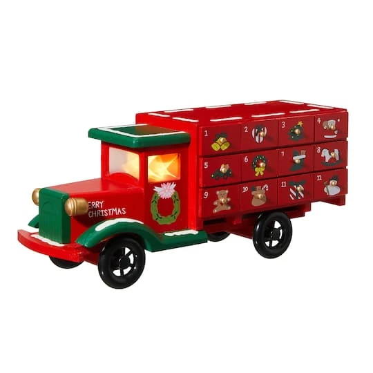 Glitzhome® 14.5" Christmas Truck Countdown Décor 2 Glitzhome® 14.5" Christmas Truck Countdown Décor - Image 2