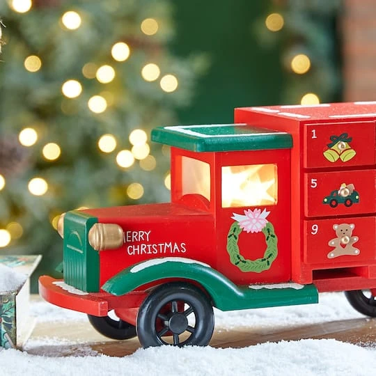 Glitzhome® 14.5" Christmas Truck Countdown Décor 6 Glitzhome® 14.5" Christmas Truck Countdown Décor - Image 6