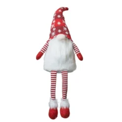 Glitzhome® 28" Fabric Christmas Gnome Shelf Sitter With Dangling Legs 14 Glitzhome® 28" Fabric Christmas Gnome Shelf Sitter With Dangling Legs -Northlight Sale Store D479445S 5