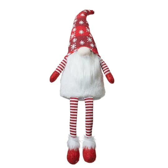 Glitzhome® 28" Fabric Christmas Gnome Shelf Sitter With Dangling Legs 6 Glitzhome® 28" Fabric Christmas Gnome Shelf Sitter With Dangling Legs - Image 6