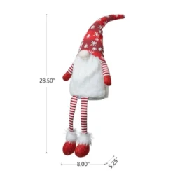 Glitzhome® 28" Fabric Christmas Gnome Shelf Sitter With Dangling Legs 15 Glitzhome® 28" Fabric Christmas Gnome Shelf Sitter With Dangling Legs -Northlight Sale Store D479445S 6