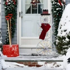 Glitzhome® 34" Lighted LED Metal Snowman Porch Décor -Northlight Sale Store D479464S 3