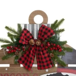 Glitzhome® 30" Lighted Round Wooden Snowman Porch Décor With Timer -Northlight Sale Store D479470S 7