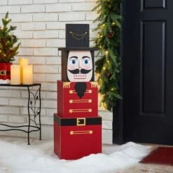 Glitzhome® 36" Wooden Block Nutcracker Porch Décor -Northlight Sale Store D479475S 2