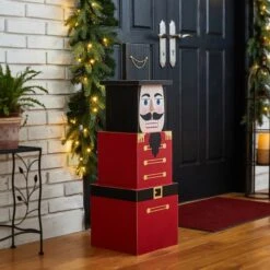 Glitzhome® 36" Wooden Block Nutcracker Porch Décor -Northlight Sale Store D479475S 3