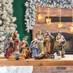 Glitzhome® 16" Oversized Nativity Figurine Set -Northlight Sale Store D479480S 2