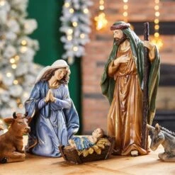 Glitzhome® 16" Oversized Nativity Figurine Set -Northlight Sale Store D479480S 3