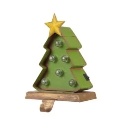 Glitzhome® 7" Marquee LED Snowman Head & Tree Stocking Holder Set -Northlight Sale Store D479486S 4