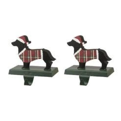 Glitzhome® 6" Wooden & Metal Dachshund Stocking Holder
