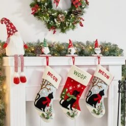 Glitzhome® 7" Gnomes Stocking Holder Set -Northlight Sale Store D479499S 3