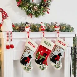 Glitzhome® 7" Santa, Snowman & Penguin Stocking Holder Set -Northlight Sale Store D479500S 3