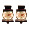 Glitzhome® 7" Marquee LED Snowman Head Stocking Holder Set