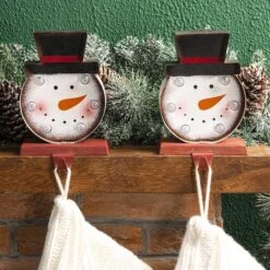 Glitzhome® 7" Marquee LED Snowman Head Stocking Holder Set -Northlight Sale Store D479503S 3