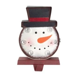 Glitzhome® 7" Marquee LED Snowman Head Stocking Holder Set -Northlight Sale Store D479503S 4