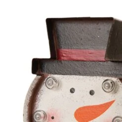 Glitzhome® 7" Marquee LED Snowman Head Stocking Holder Set -Northlight Sale Store D479503S 6
