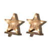 Glitzhome® 8" Marquee LED Star Wooden & Metal Stocking Holder Set