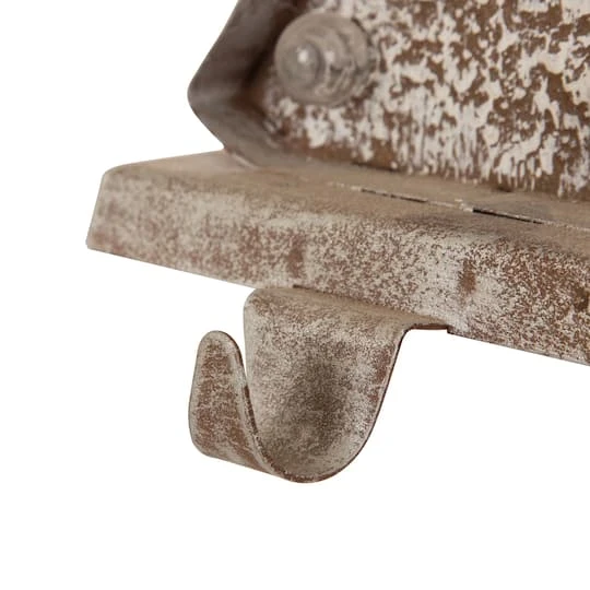 Glitzhome® 8" Marquee LED Wooden & Metal Christmas Tree Stocking Holder Set 8 Glitzhome® 8" Marquee LED Wooden & Metal Christmas Tree Stocking Holder Set - Image 8