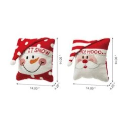 Glitzhome® Hooked 3D Santa & Snowman Throw Pillow Set 15 Glitzhome® Hooked 3D Santa & Snowman Throw Pillow Set -Northlight Sale Store D479533S 6