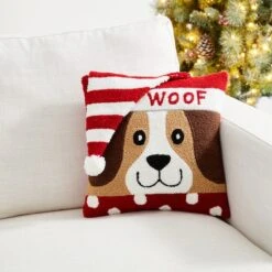 Glitzhome® Hooked 3D Woof Throw Pillow -Northlight Sale Store D479537S 3