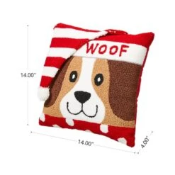 Glitzhome® Hooked 3D Woof Throw Pillow -Northlight Sale Store D479537S 4