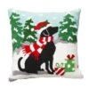 Glitzhome® Hooked Christmas Dog Throw Pillow