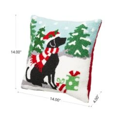Glitzhome® Hooked Christmas Dog Throw Pillow -Northlight Sale Store D479541S 4
