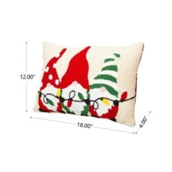 Glitzhome® Hooked Christmas Gnomes Throw Pillow -Northlight Sale Store D479542S 4