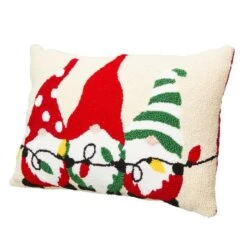 Glitzhome® Hooked Christmas Gnomes Throw Pillow -Northlight Sale Store D479542S 5