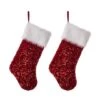 Glitzhome® 21" Red Sequin Stocking, Set Of 2