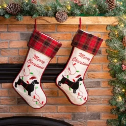 Glitzhome® 21" Merry Christmas Dachshund Stocking, Set Of 2 12 Glitzhome® 21" Merry Christmas Dachshund Stocking, Set Of 2 -Northlight Sale Store D479584S 3