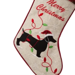Glitzhome® 21" Merry Christmas Dachshund Stocking, Set Of 2 13 Glitzhome® 21" Merry Christmas Dachshund Stocking, Set Of 2 -Northlight Sale Store D479584S 4