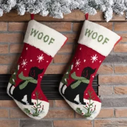 Glitzhome® 20" Dog Hooked Stockings, 2ct. -Northlight Sale Store D479607S 2