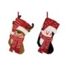 Glitzhome® 19" Penguin & Reindeer Hooked Stocking Set