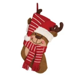 Glitzhome® 19" Penguin & Reindeer Hooked Stocking Set -Northlight Sale Store D479609S 4