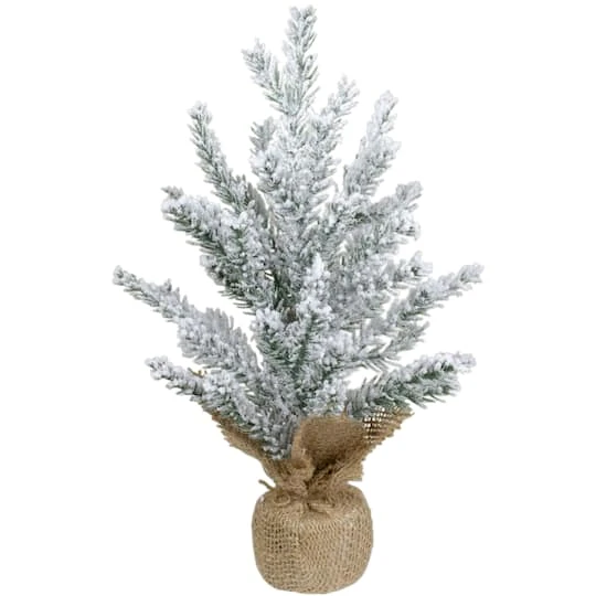 Northlight 12" Unlit Flocked Mini Pine Artificial Christmas Tree With Jute Base 1 Northlight 12" Unlit Flocked Mini Pine Artificial Christmas Tree With Jute Base