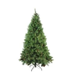 Northlight 6.5ft. Pre-Lit Red Pine Artificial Christmas Tree, Clear Lights