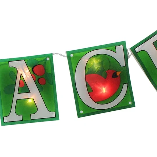 Impact 4.5ft. Shimmering Green Lighted Peace Garland 6 Impact 4.5ft. Shimmering Green Lighted Peace Garland - Image 6