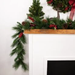 Northlight 9ft. Artificial White Valley Pine With Pine Cones Garland -Northlight Sale Store D491008S 13