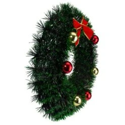 Northlight 17" Green Tinsel Artificial Christmas Wreath With Bow -Northlight Sale Store D491022S 4