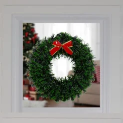 Northlight 17" Pre-Lit LED Green Tinsel Artificial Wreath With Bow -Northlight Sale Store D491024S 2